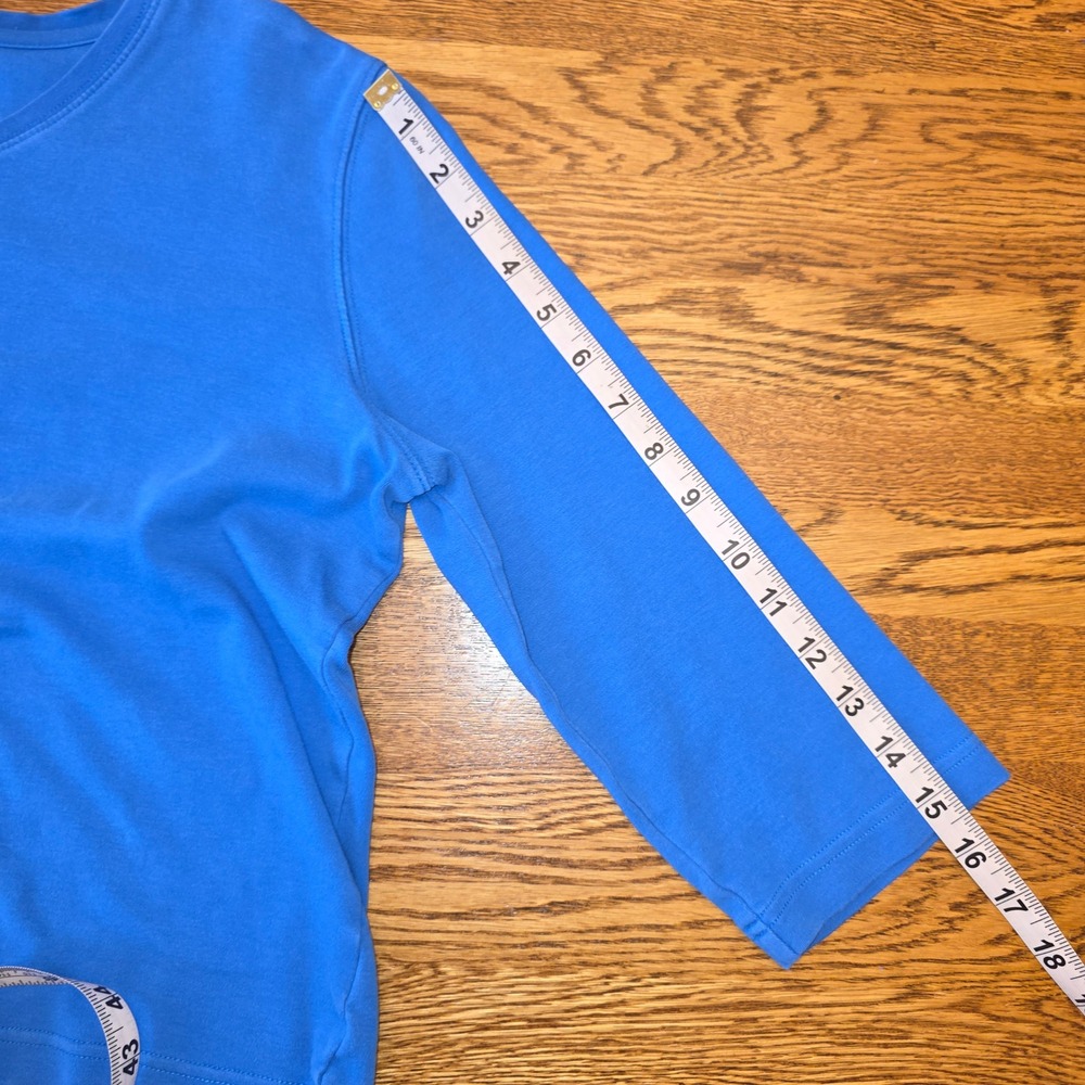 Kim‎ Rogers Petite Small Royal Blue V-Neck 3/4 Sleeve 100% Cotton Knit Top - Picture 9 of 12